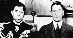 Captain Isoroku Yamamoto, Japanese Navy, (left)